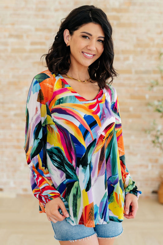 All Over The World Scoop Neck Blouse - Driftwood Boutique