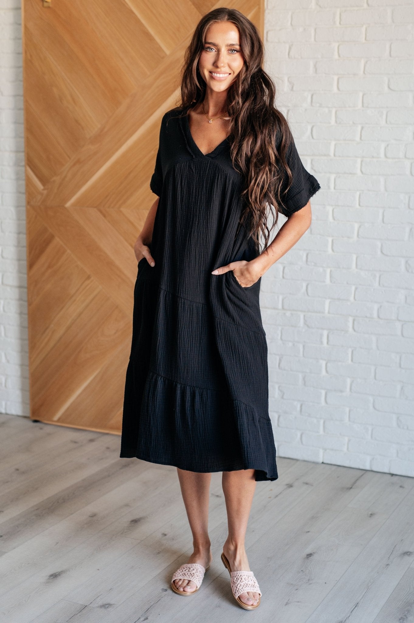 Always Learning Dolman Sleeve Dress in Black - Driftwood Boutique
