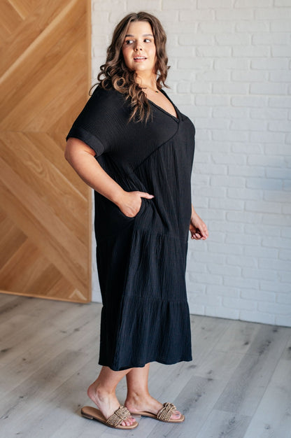 Always Learning Dolman Sleeve Dress in Black - Driftwood Boutique