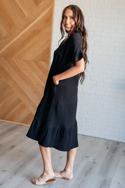 Always Learning Dolman Sleeve Dress in Black - Driftwood Boutique
