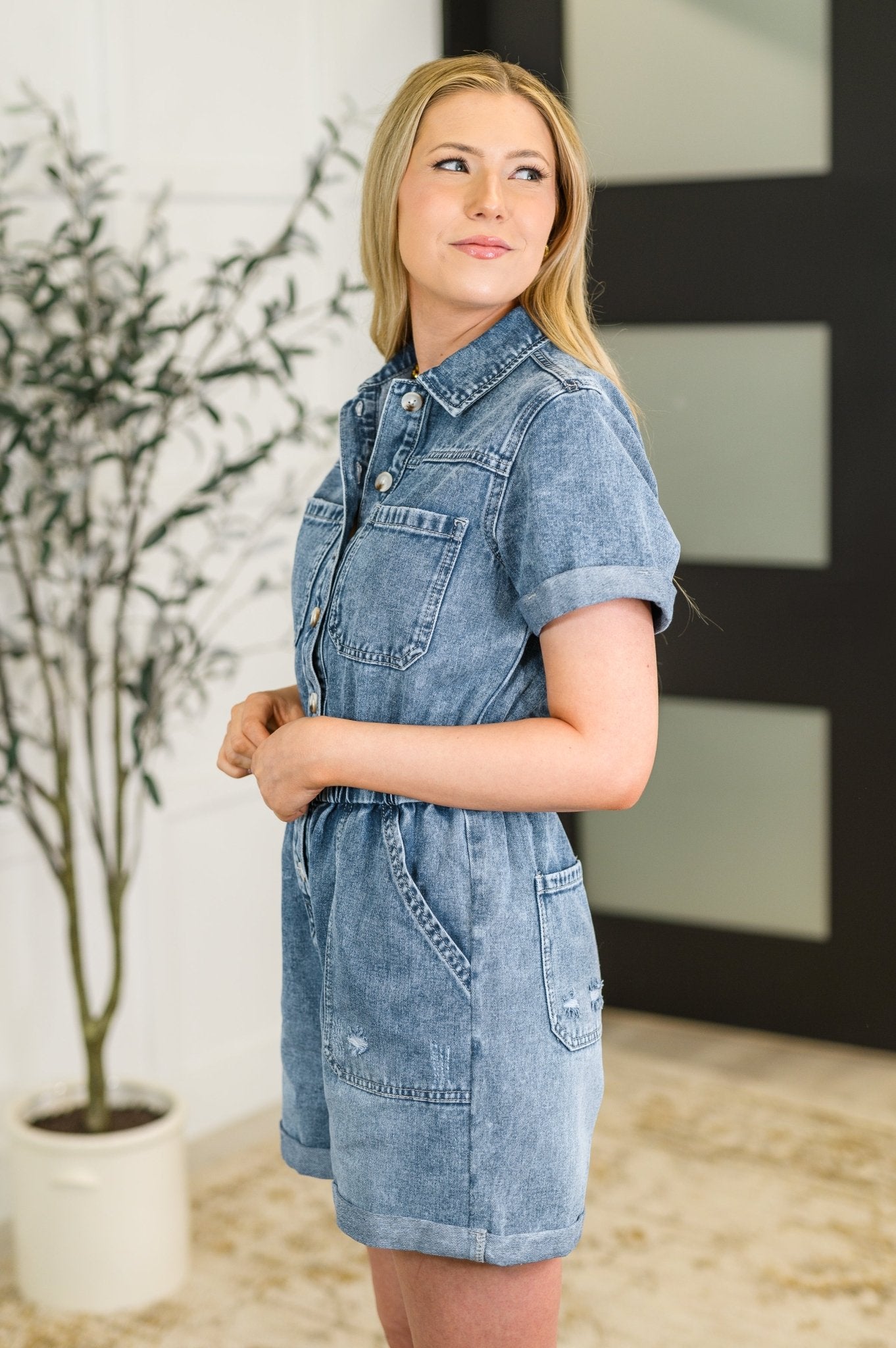 Always Relevant Denim Romper - Driftwood Boutique