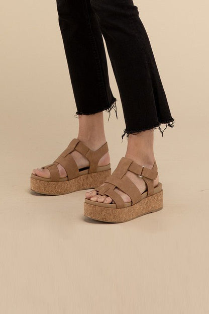 AMENDA - S Platform Sandal Wedge - Driftwood Boutique
