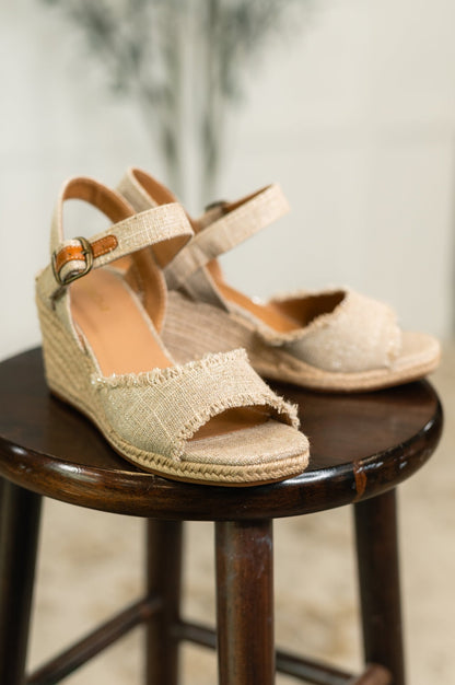 Arnold Natural Linen Wedges - Driftwood Boutique
