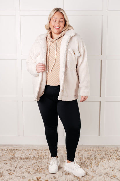 Ask Me Out Checkered Hoodie in Khaki - Driftwood Boutique