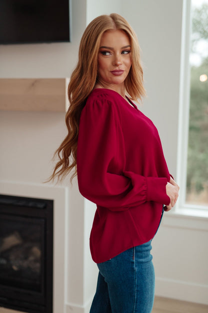 Back in Business V - Neck Blouse - Driftwood Boutique