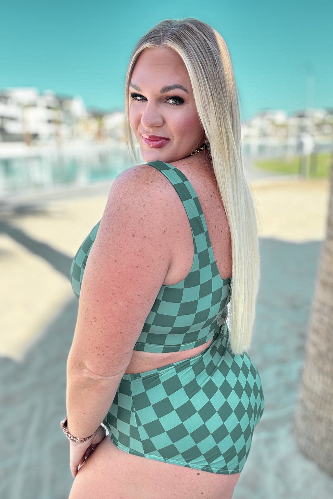 Bali Checkered High Waisted Swim Bottoms - Driftwood Boutique