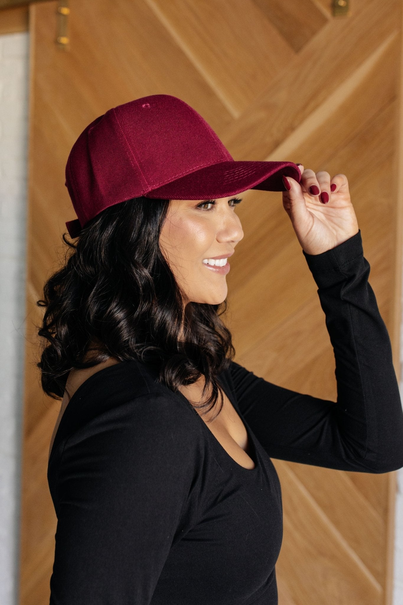 Basic Babe Ball Cap in Wine - Driftwood Boutique