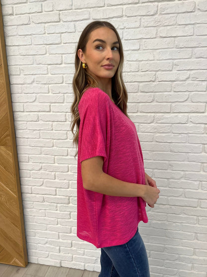 Basically Flowing Dolman Sleeve Top in Hot Pink - Driftwood Boutique