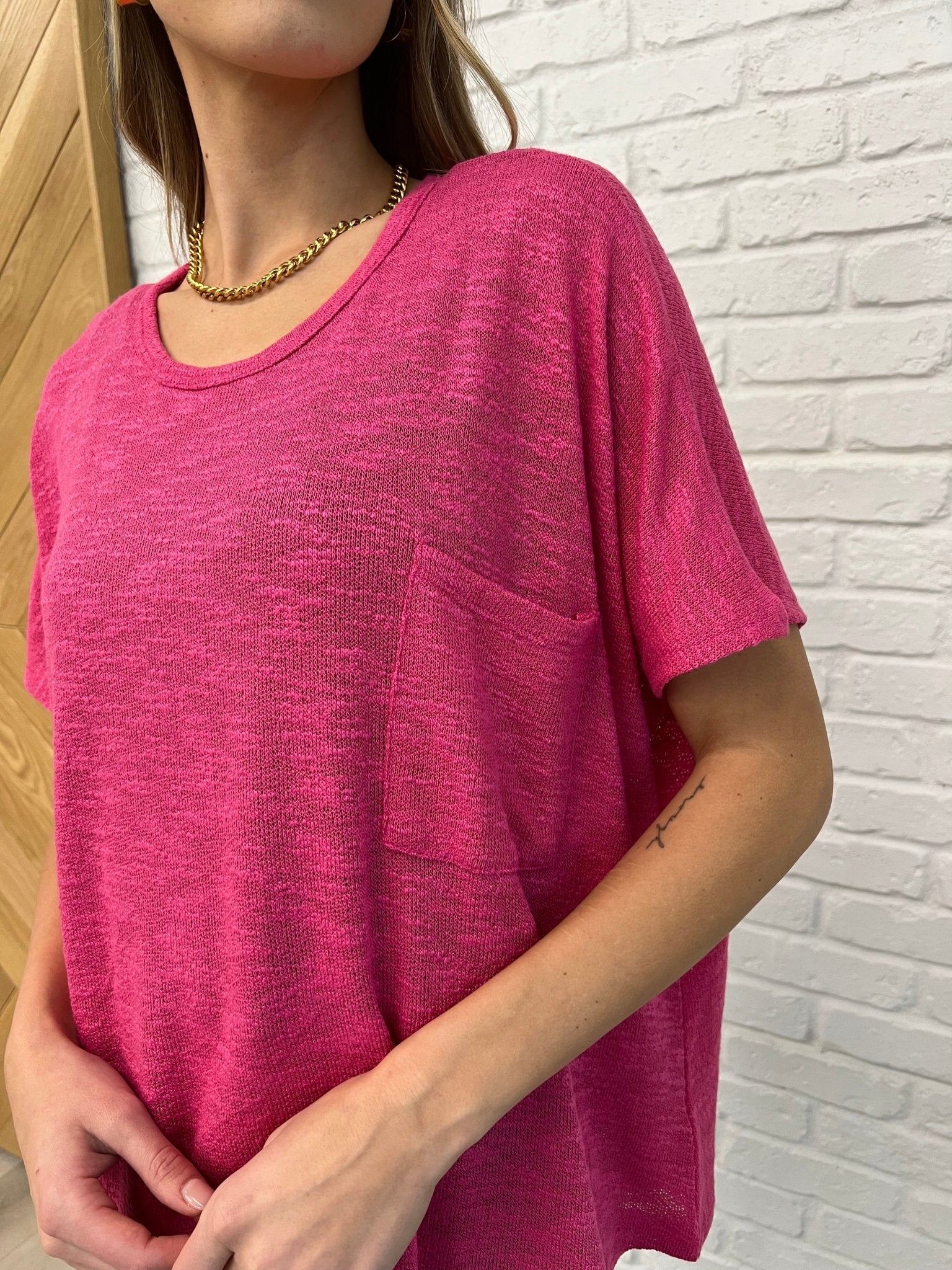 Basically Flowing Dolman Sleeve Top in Hot Pink - Driftwood Boutique