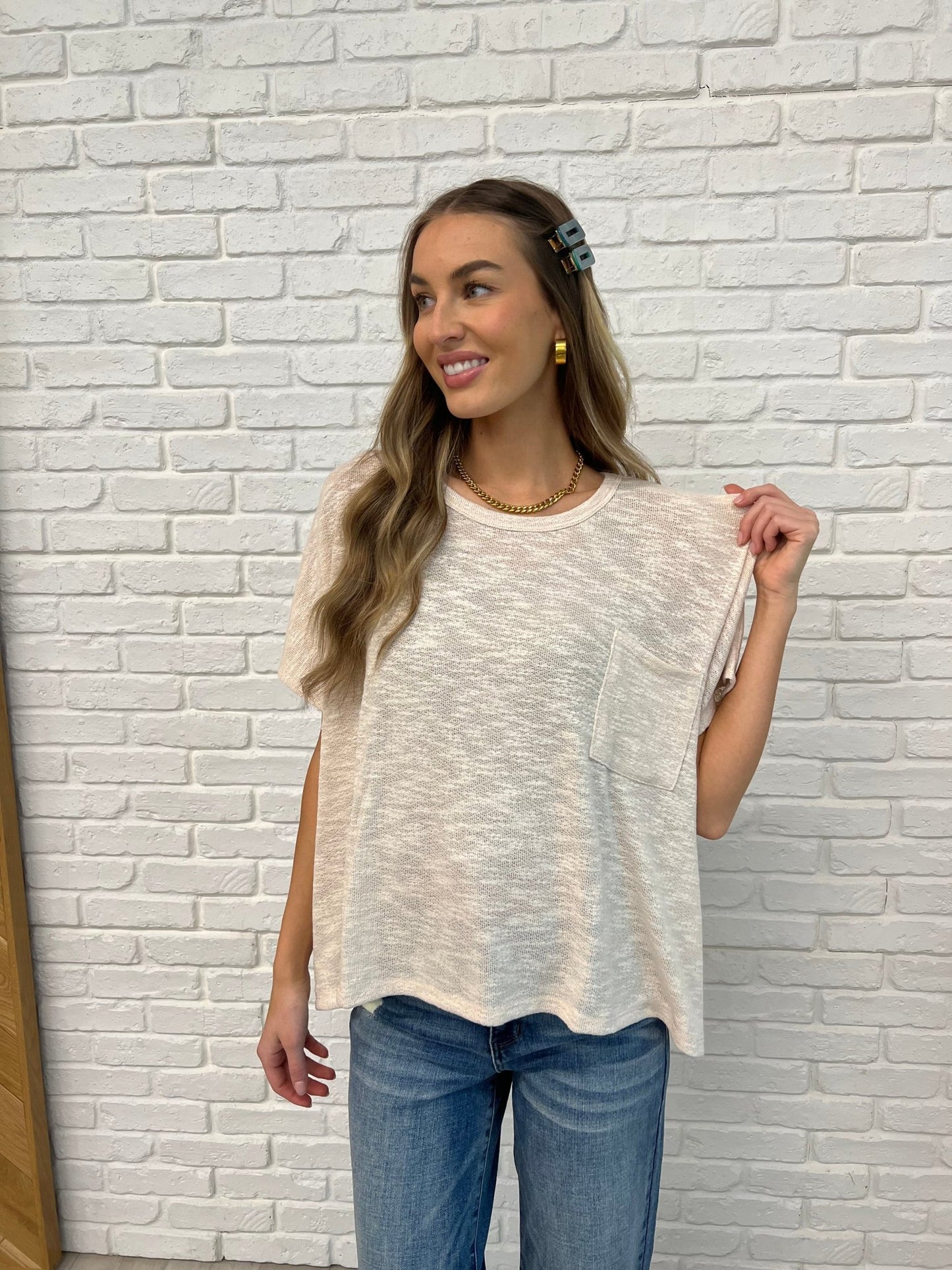 Basically Flowing Dolman Sleeve Top in Sand Beige - Driftwood Boutique
