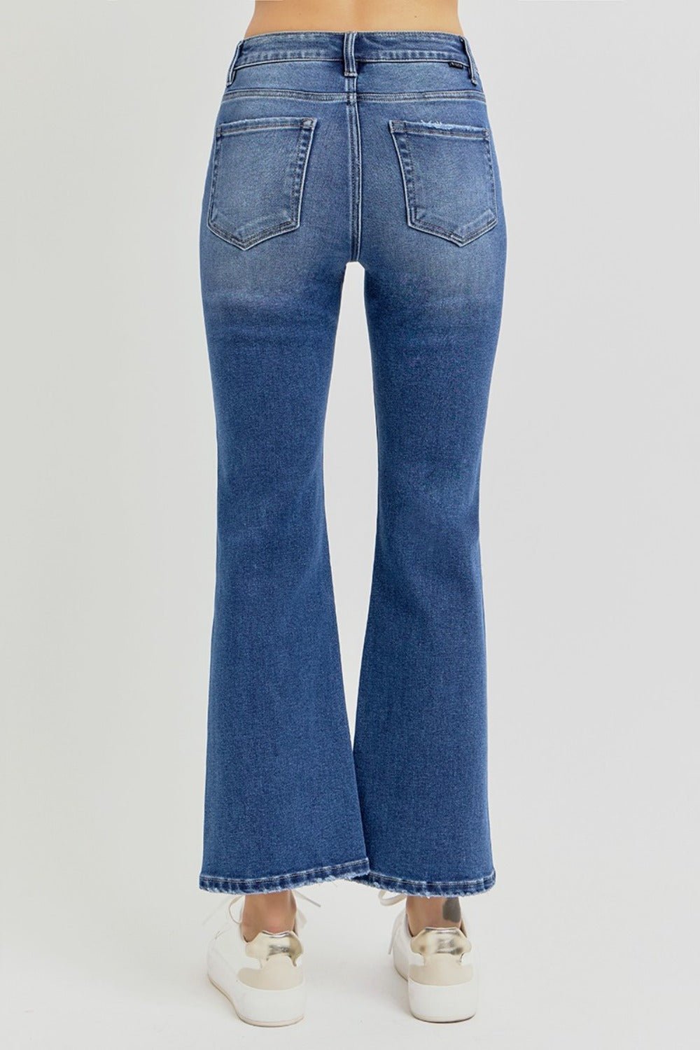 Bethany High Rise Distressed Crop Flare Jeans - Driftwood Boutique