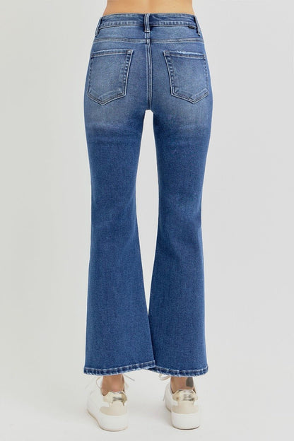 Bethany High Rise Distressed Crop Flare Jeans - Driftwood Boutique