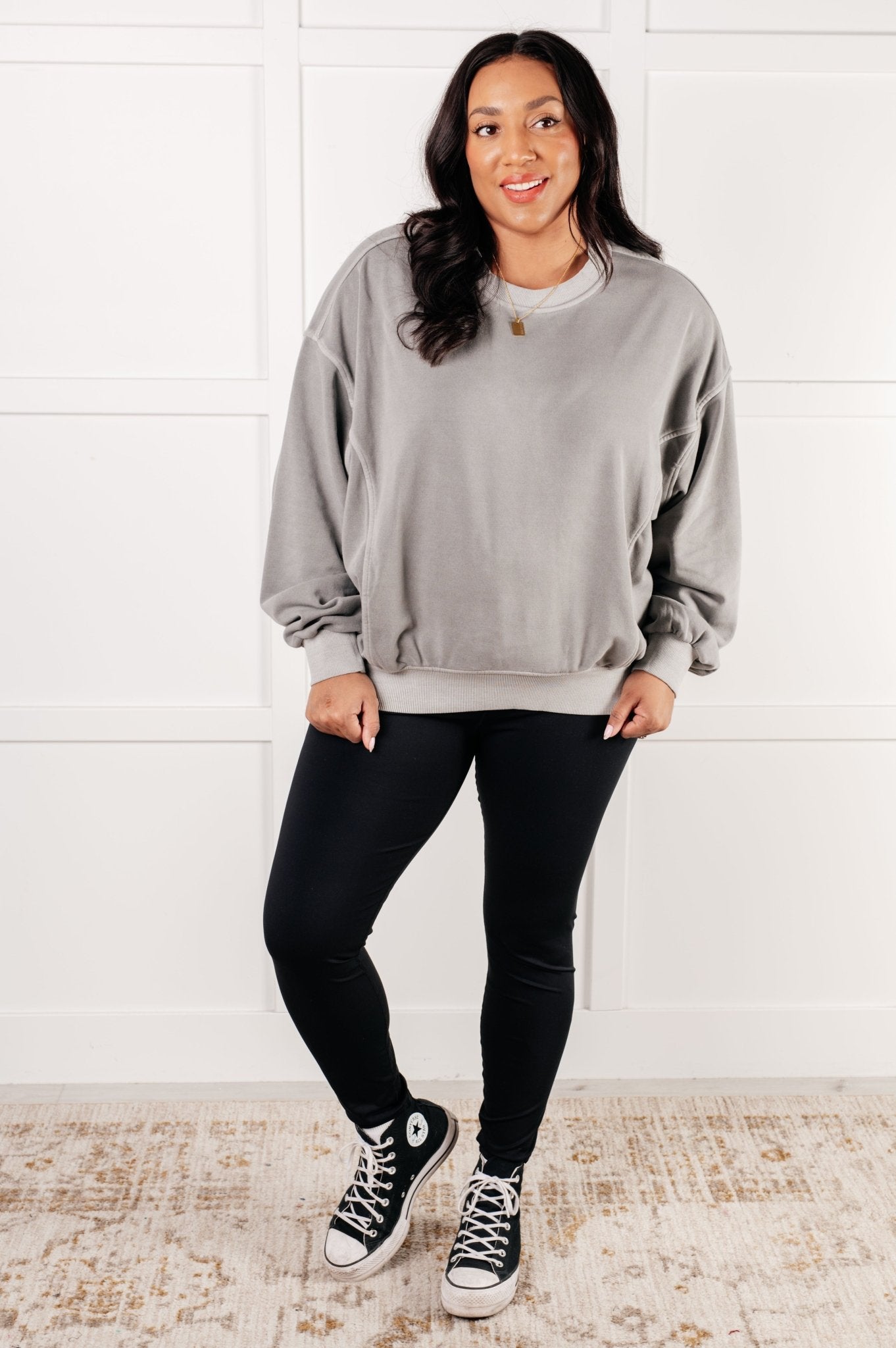 Beyond the Basics Pullover in Sleet - Driftwood Boutique