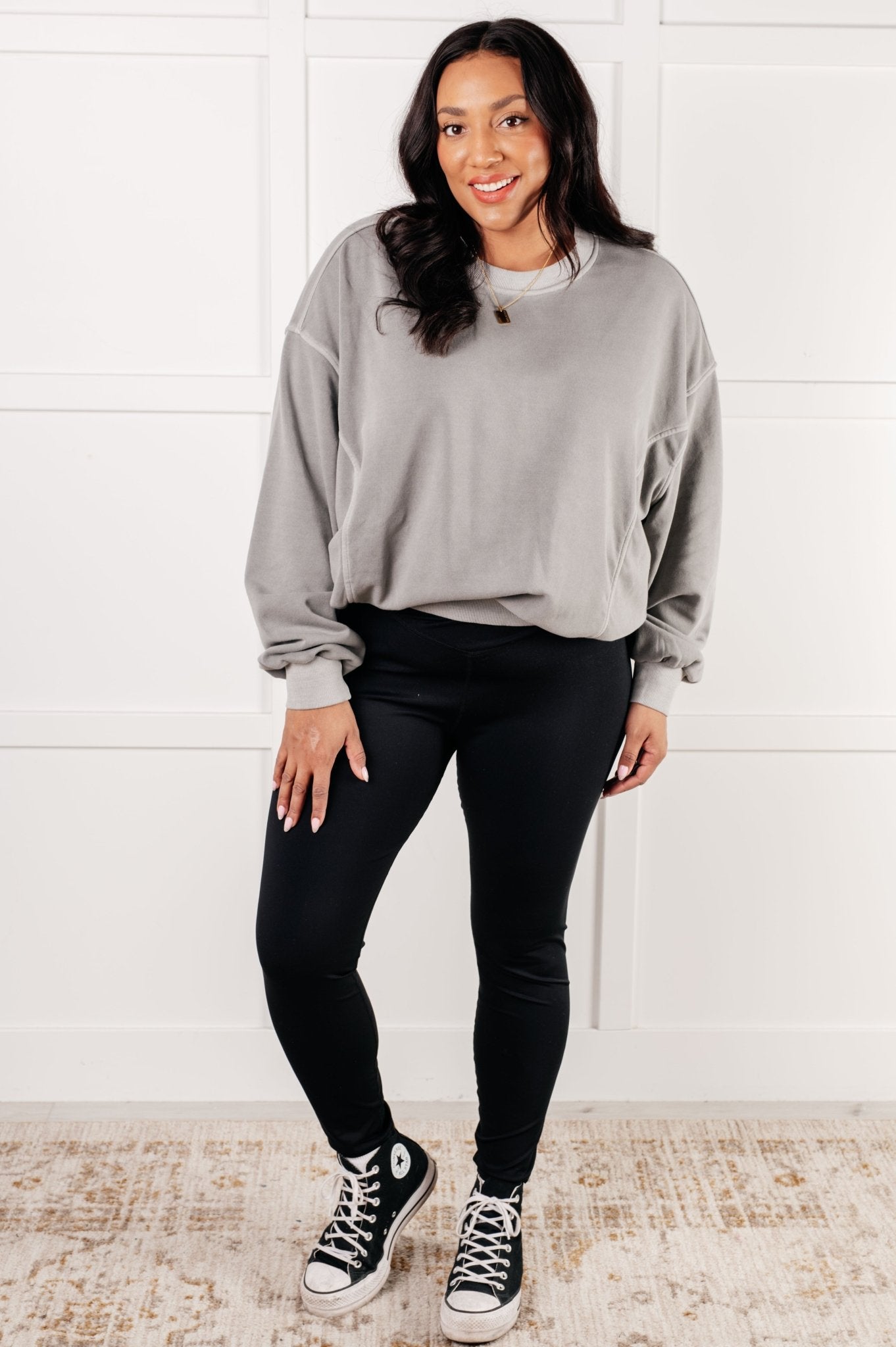 Beyond the Basics Pullover in Sleet - Driftwood Boutique