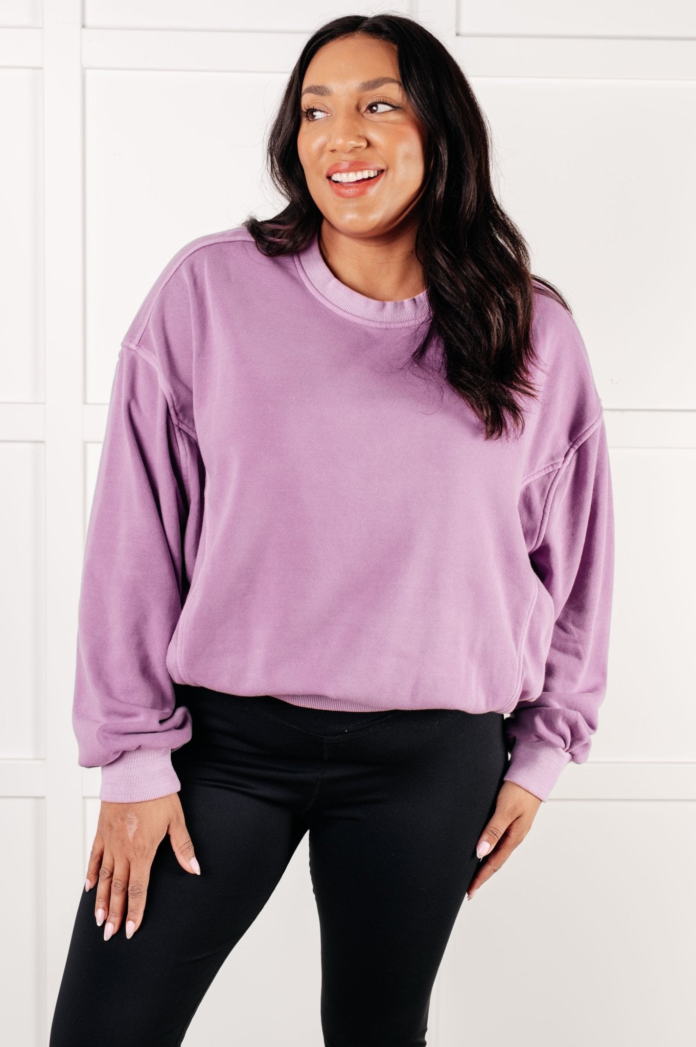 Beyond the Basics Pullover in Violet - Driftwood Boutique