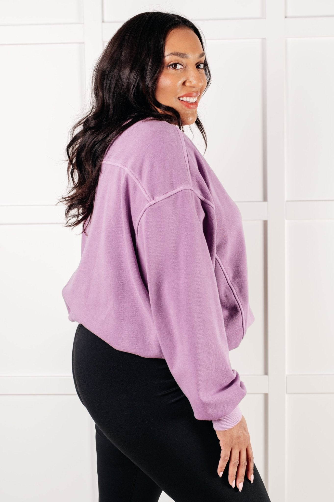 Beyond the Basics Pullover in Violet - Driftwood Boutique