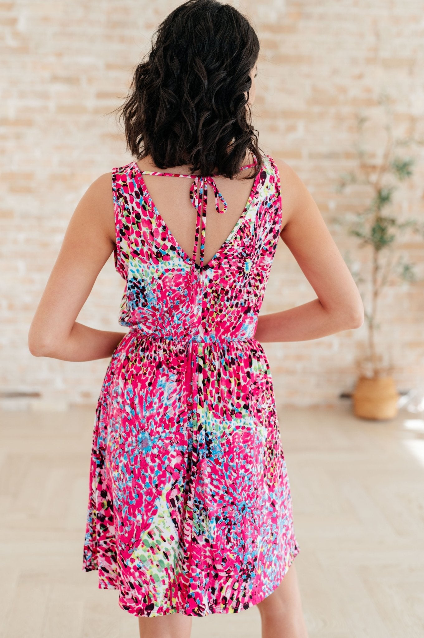 Bless Your Heart V - Neck Dress in Neon Fuchsia - Driftwood Boutique