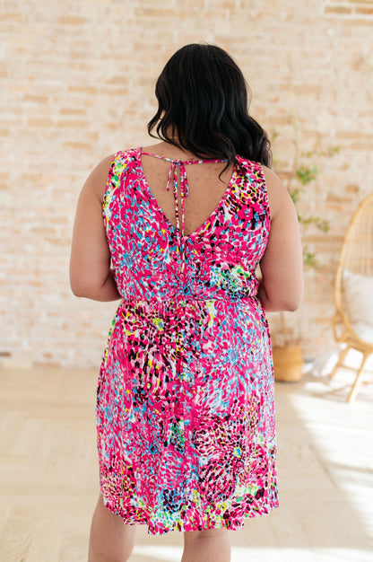 Bless Your Heart V - Neck Dress in Neon Fuchsia - Driftwood Boutique