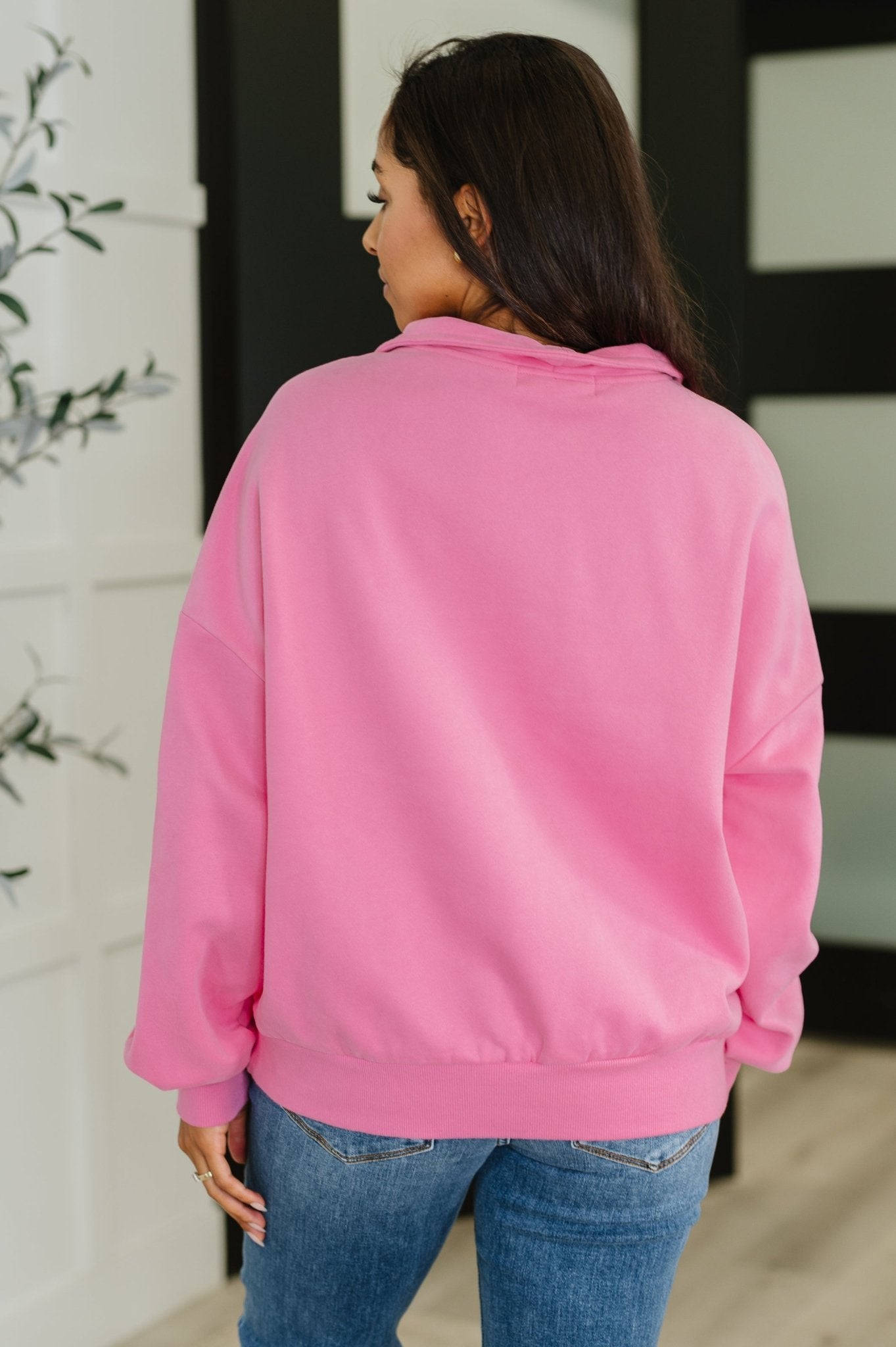 Bonbon Delight Half Zip Pullover in Pink - Driftwood Boutique