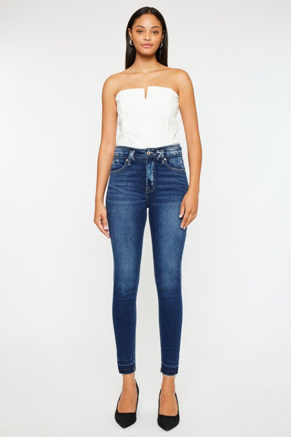 Brenna High Rise Raw Hem Ankle Skinny Jeans - Driftwood Boutique