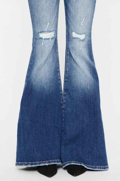 Parker High Rise Double Button Super Flare Jeans