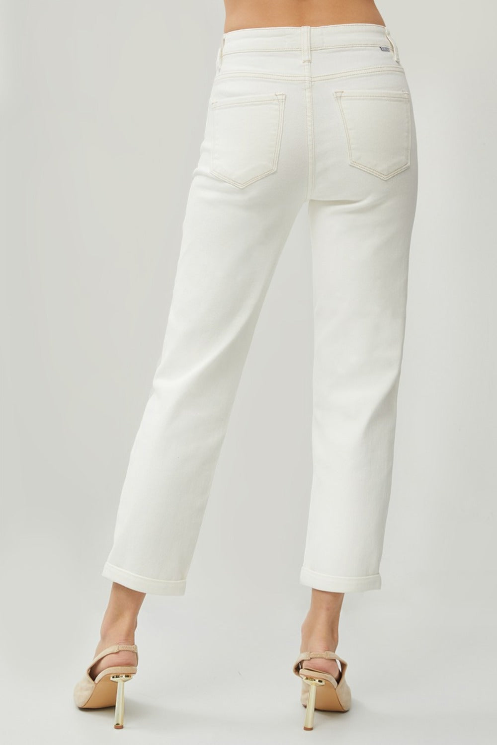 Rayanne High Rise Rolled Hem Cropped Straight Jeans