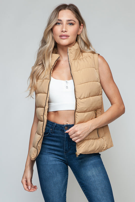 PSL Weather Zip Up Turtleneck Vest with Pockets