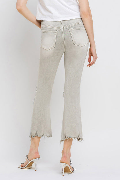 Mya Raw Hem Cropped Flare Jeans