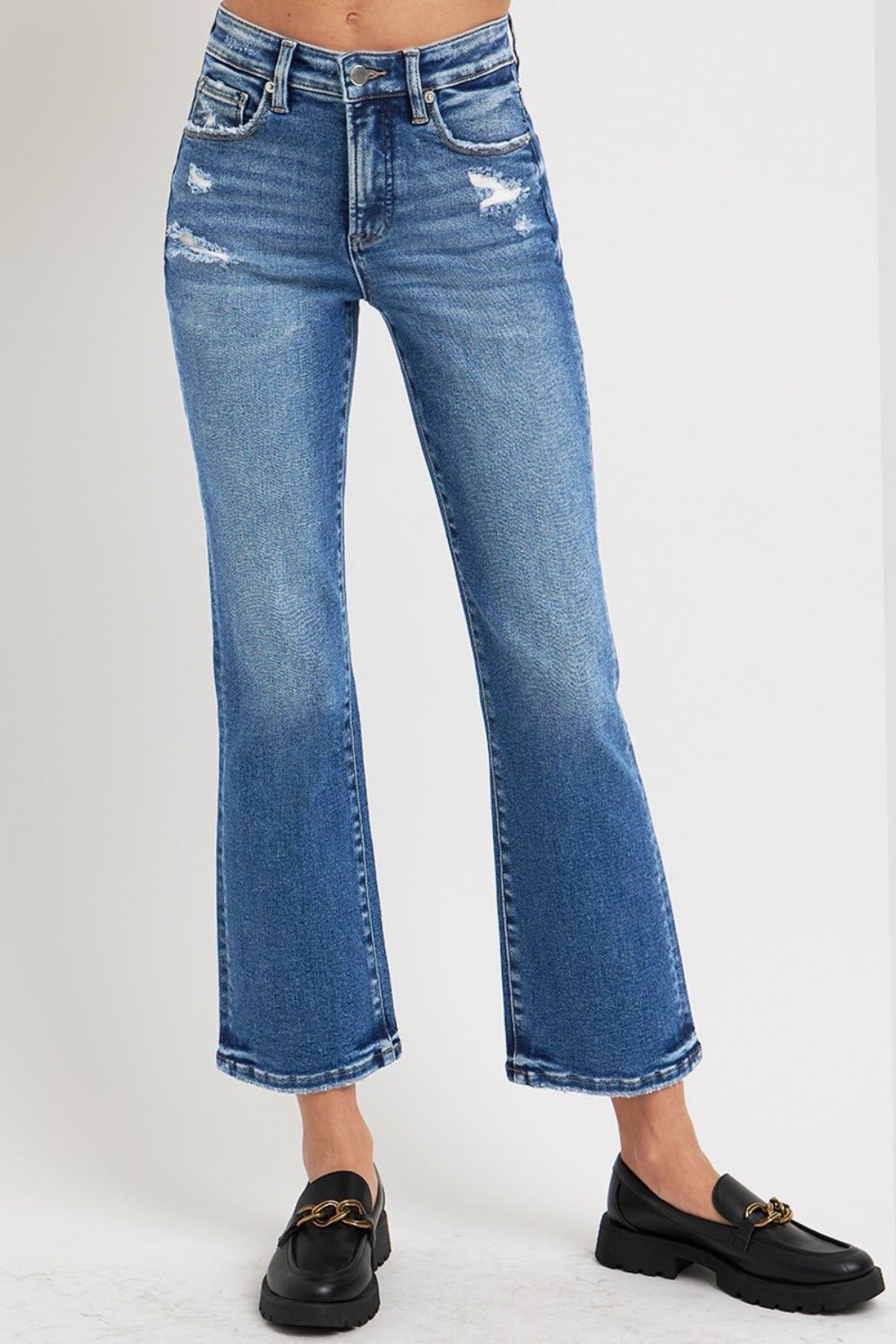 Calista High Rise Tummy Control Cropped Bootcut Jeans - Driftwood Boutique