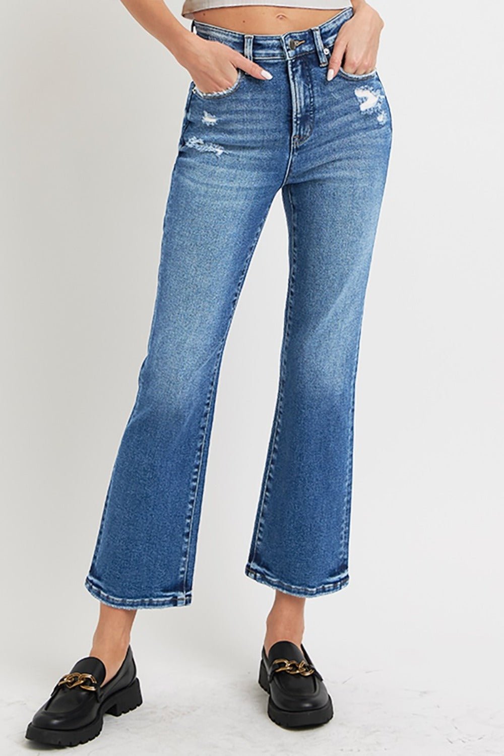 Calista High Rise Tummy Control Cropped Bootcut Jeans - Driftwood Boutique