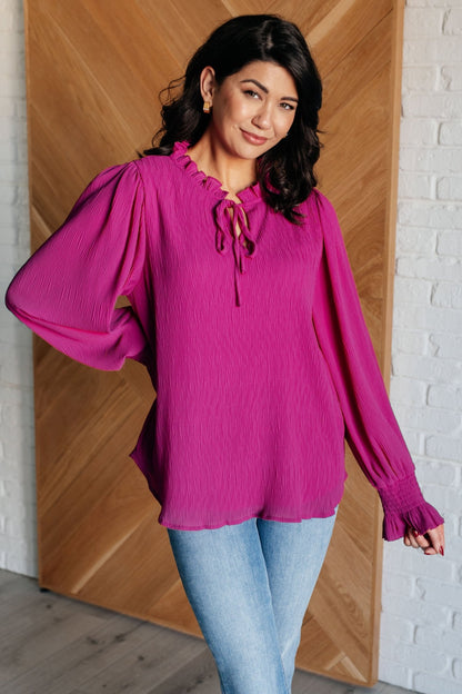 Candid Moment Ruffle Neckline Blouse - Driftwood Boutique
