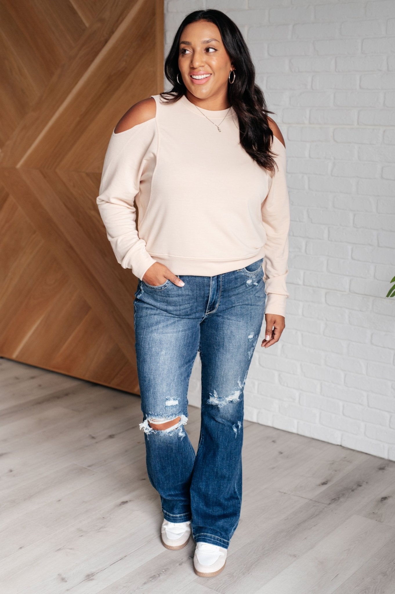 Carefully Crafted Cold Shoulder Blouse - Driftwood Boutique