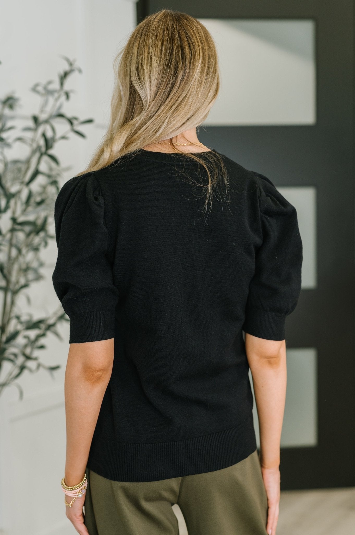 Casually Classy Puff Sleeve Blouse in Black - Driftwood Boutique