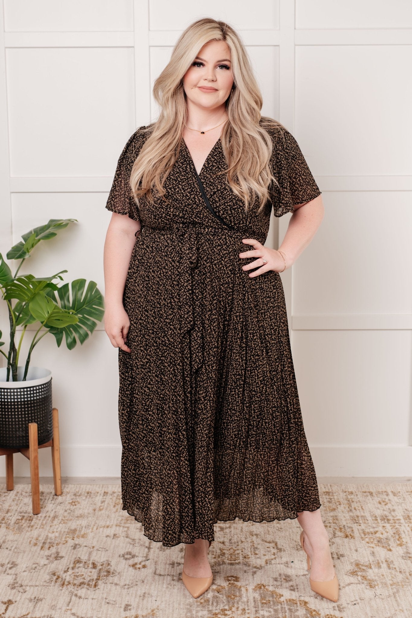 Cause a Scene Surplice Neck Dress - Driftwood Boutique