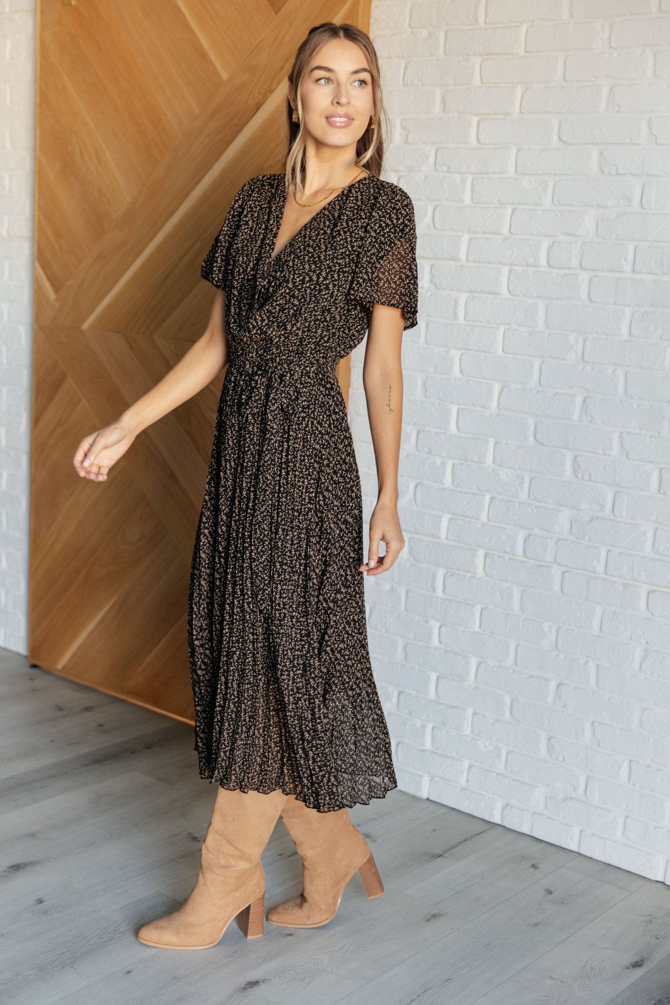 Cause a Scene Surplice Neck Dress - Driftwood Boutique