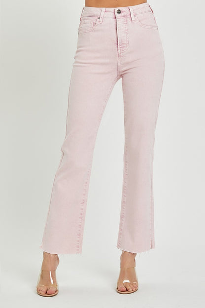 Tate High Rise Tummy Control Straight Cropped Jeans