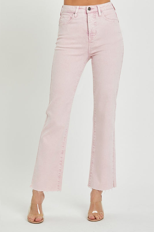 Tate High Rise Tummy Control Straight Cropped Jeans