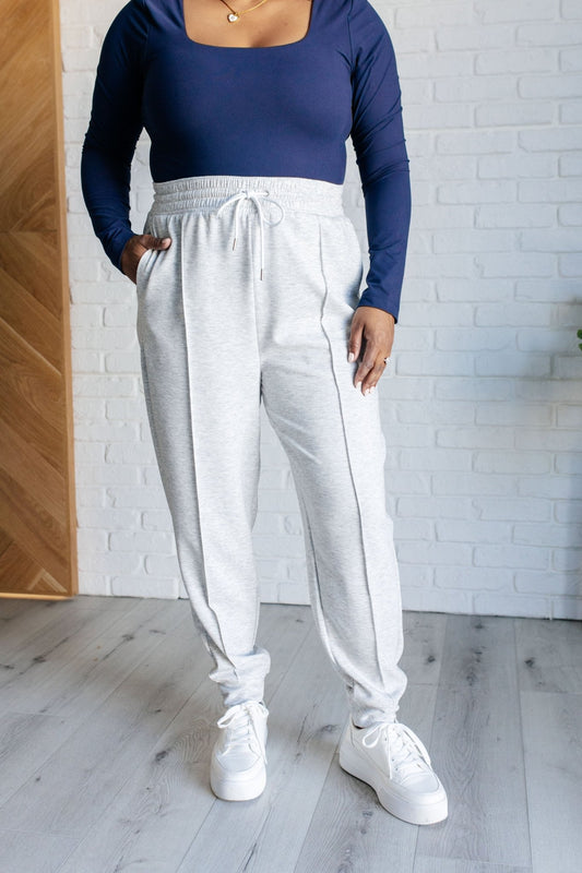 Center Seam Scuba Joggers in Heather Grey - Driftwood Boutique