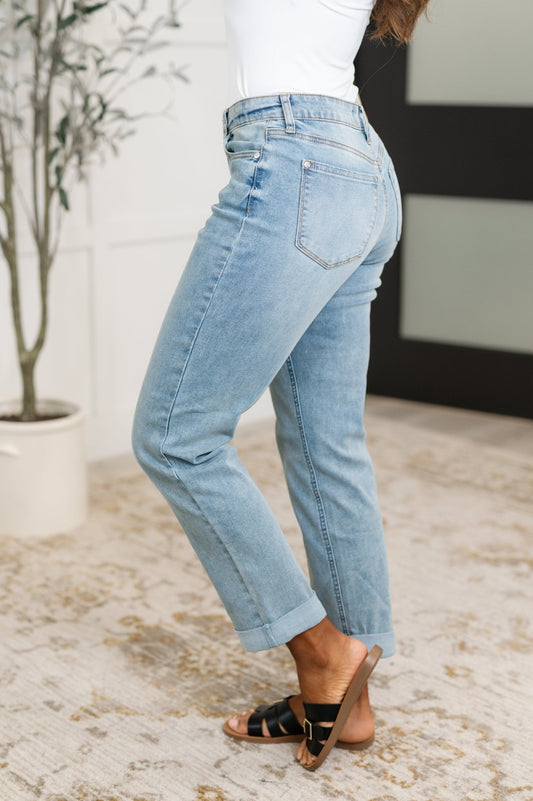 Cheyenne V - Front Cool Denim Boyfriend Jeans - Driftwood Boutique