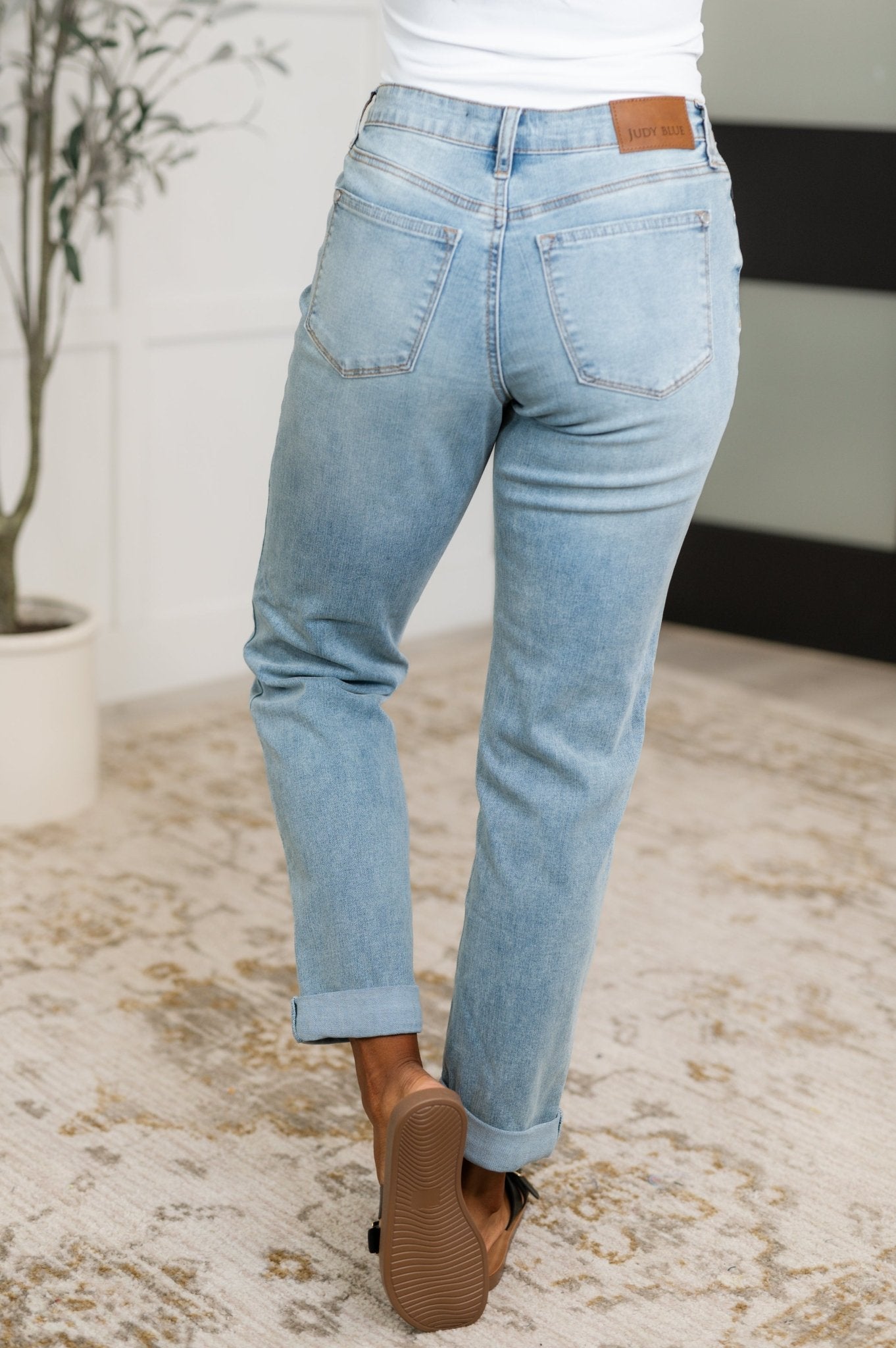 Cheyenne V - Front Cool Denim Boyfriend Jeans - Driftwood Boutique