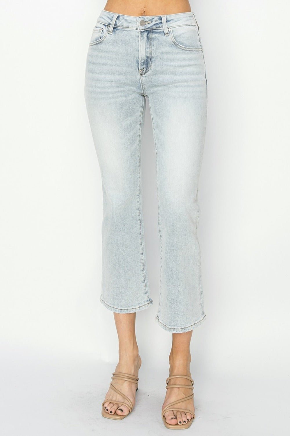 Clare Mid Rise Cropped Flare Jeans - Driftwood Boutique