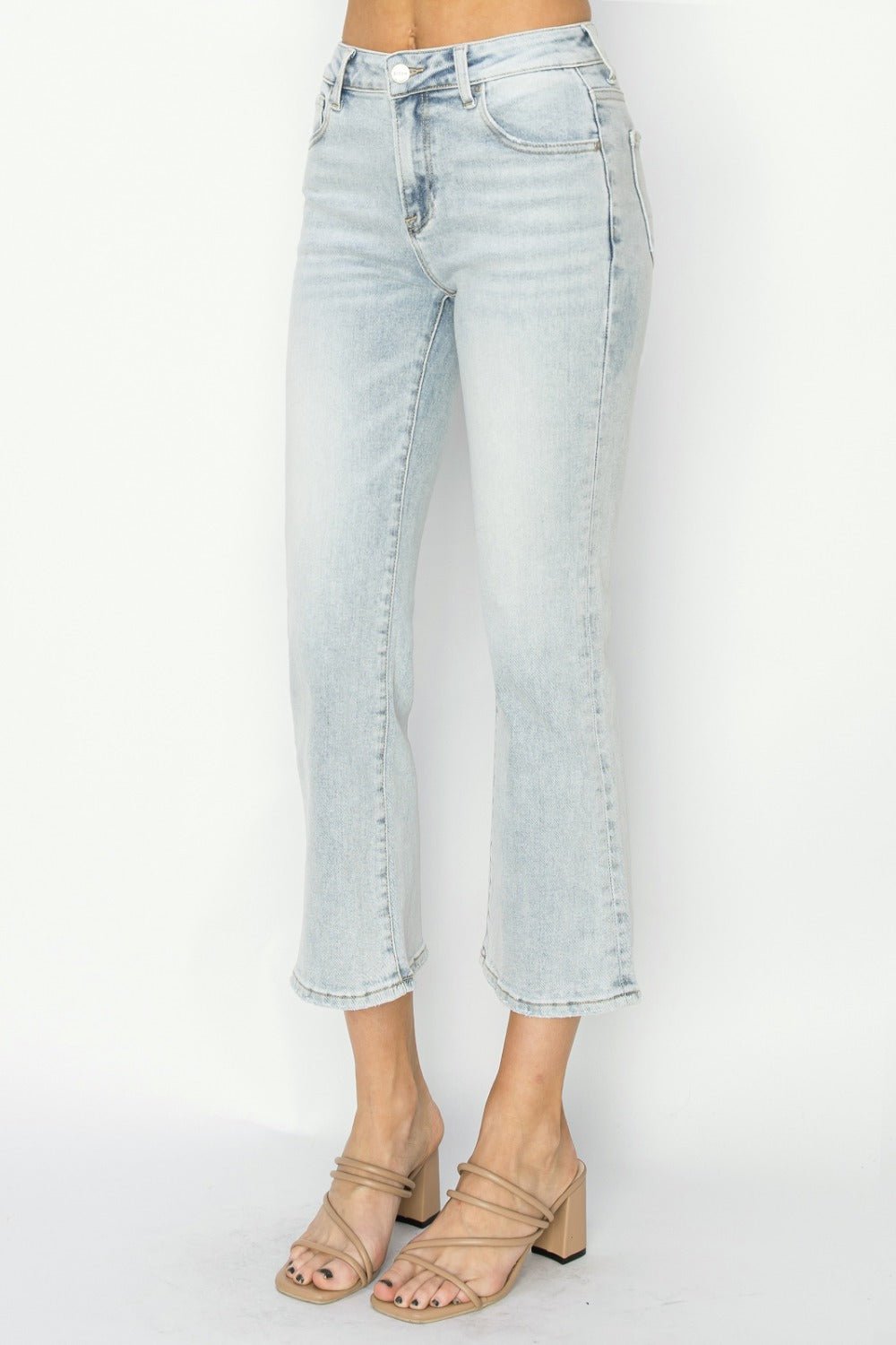 Clare Mid Rise Cropped Flare Jeans - Driftwood Boutique