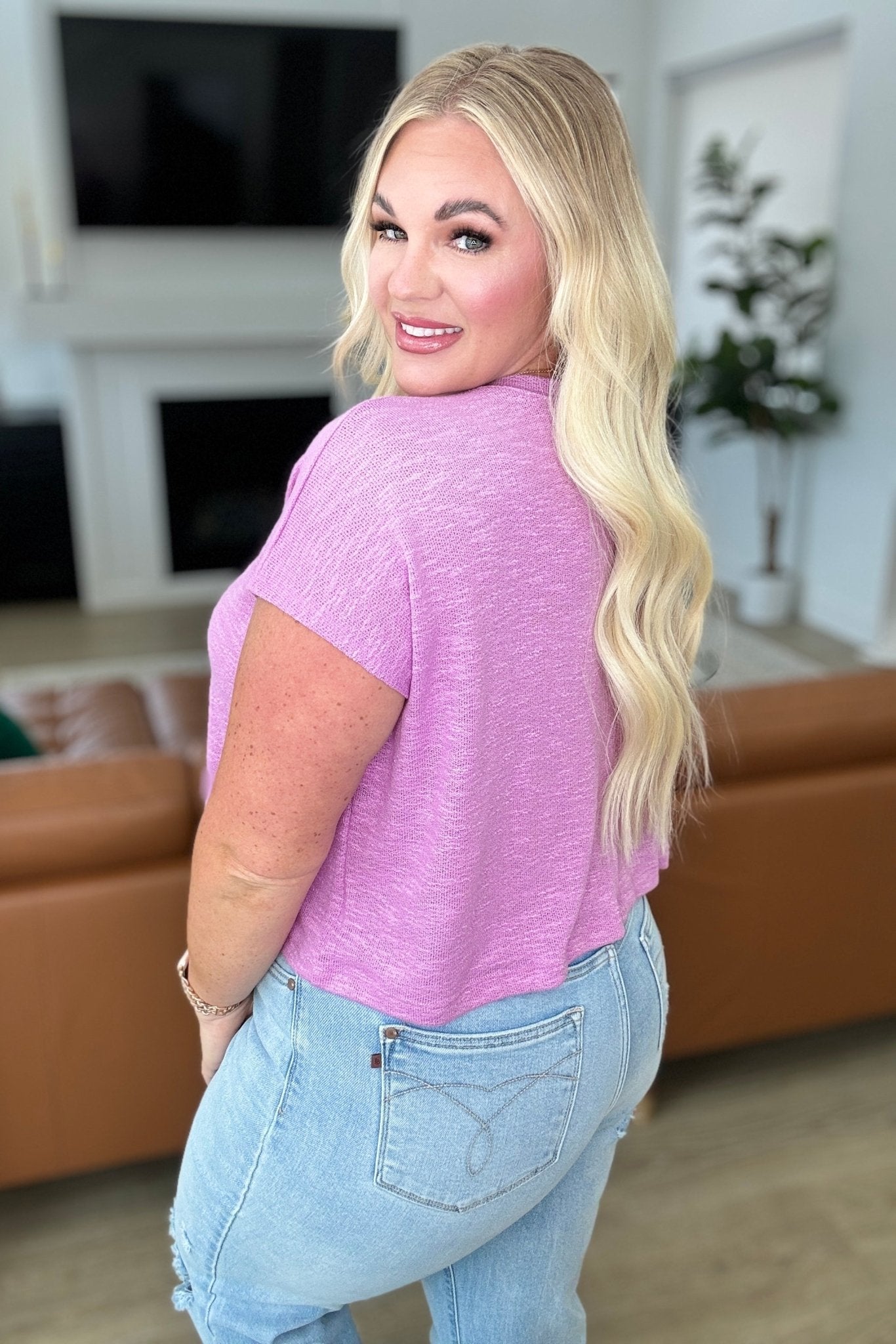 Classic Comfort V - Neck Top in Mauve - Driftwood Boutique