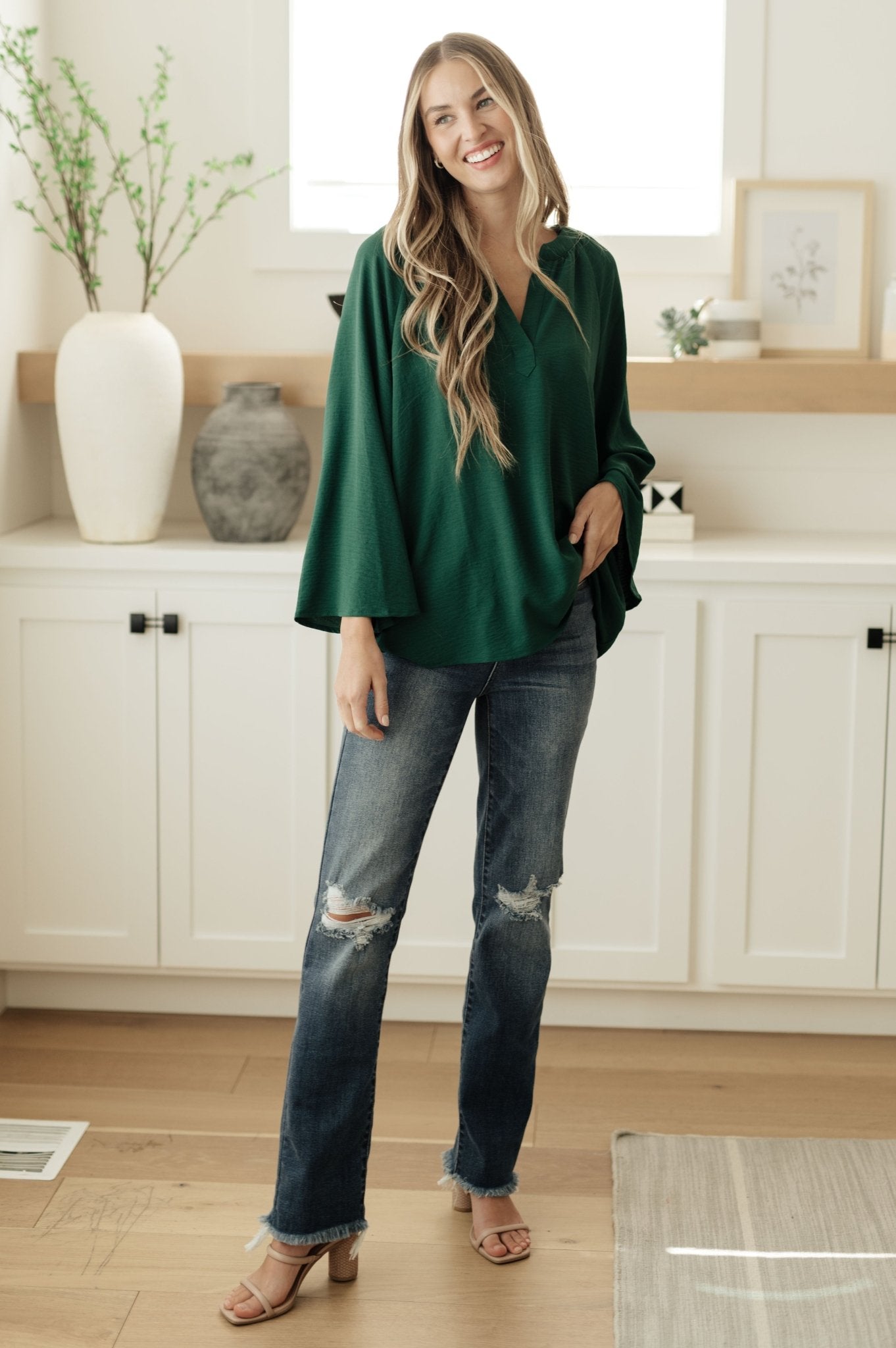 Climb On V - Neck Blouse - Driftwood Boutique