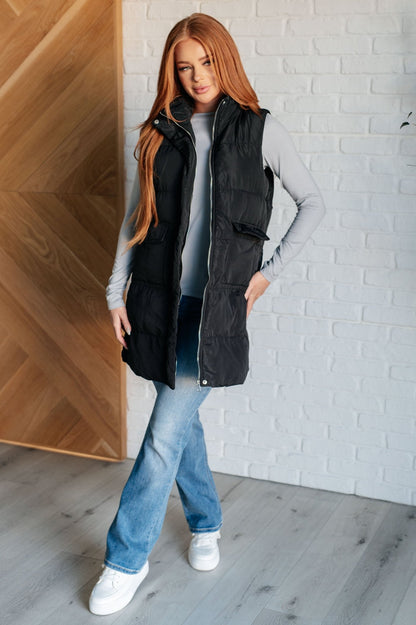 Cold and Calculated Longline Puffer Vest - Driftwood Boutique
