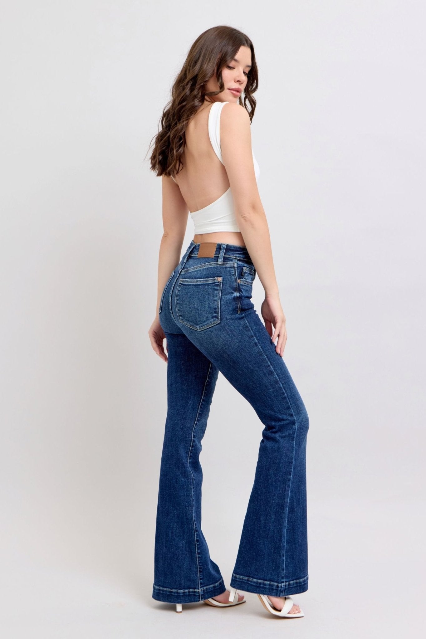 Connie High Rise Retro Trouser Flare Jeans - Driftwood Boutique