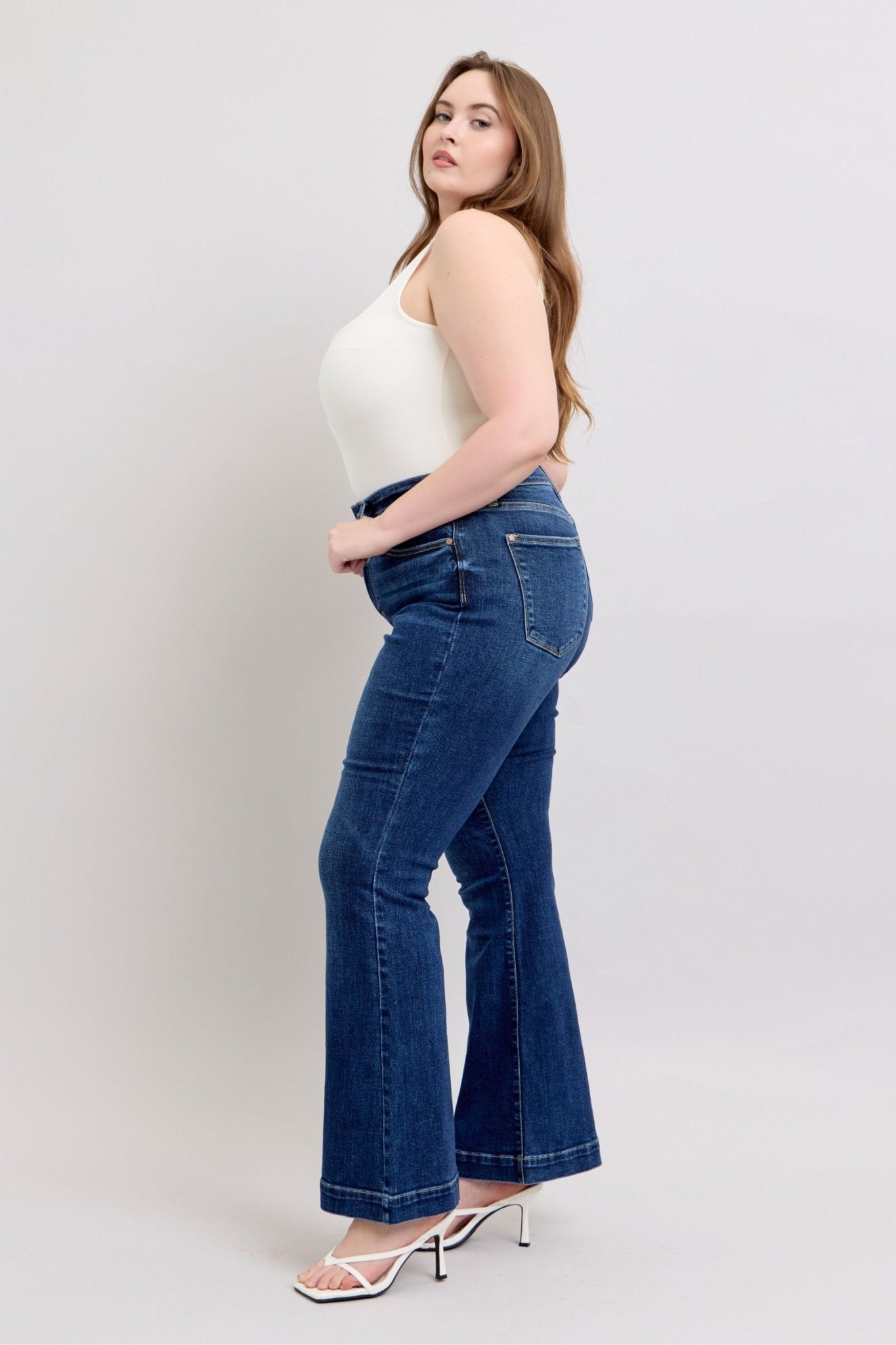 Connie High Rise Retro Trouser Flare Jeans - Driftwood Boutique