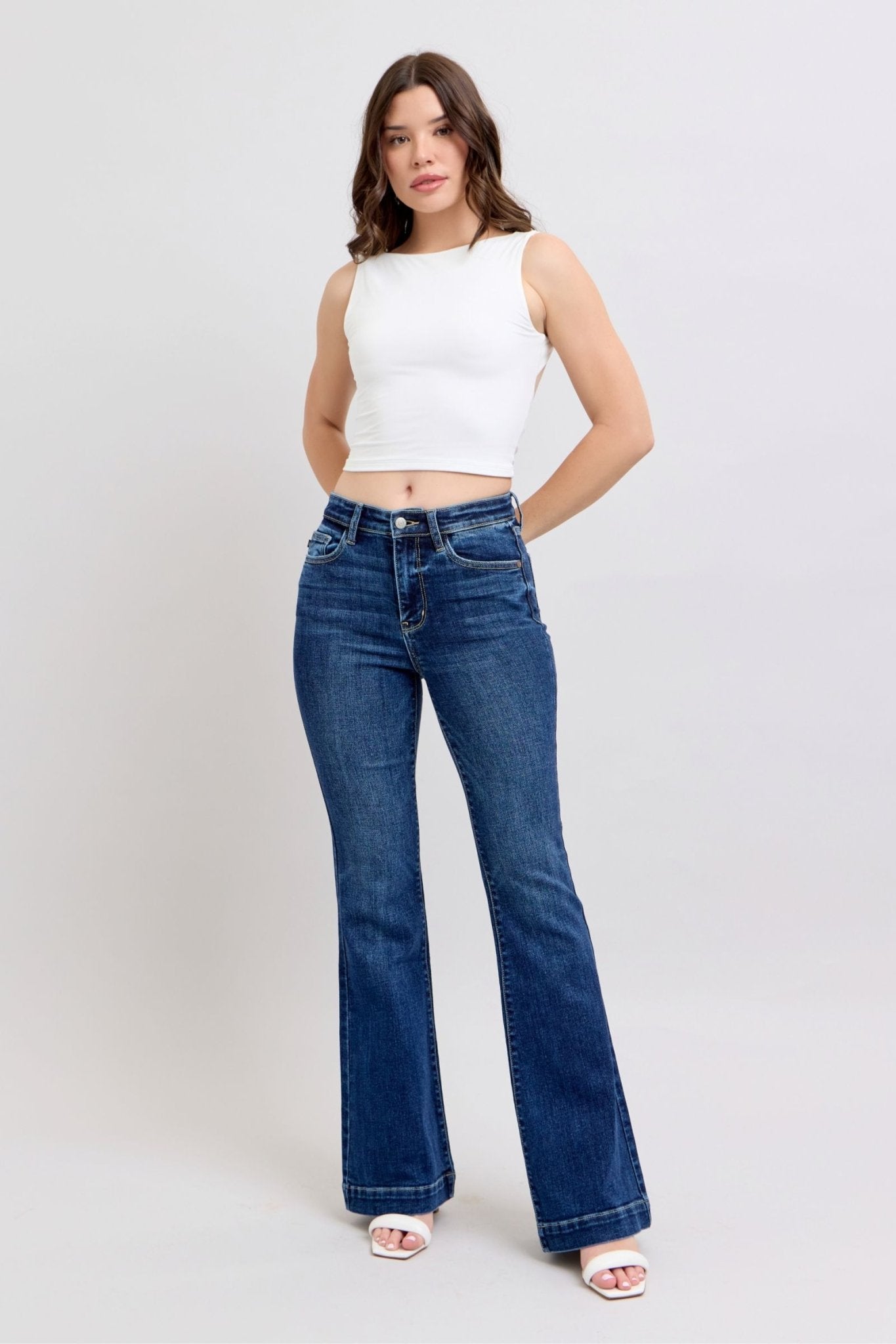 Connie High Rise Retro Trouser Flare Jeans - Driftwood Boutique