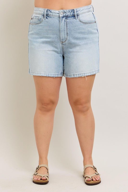 Connor High Rise Rigid Magic Denim Shorts - Driftwood Boutique