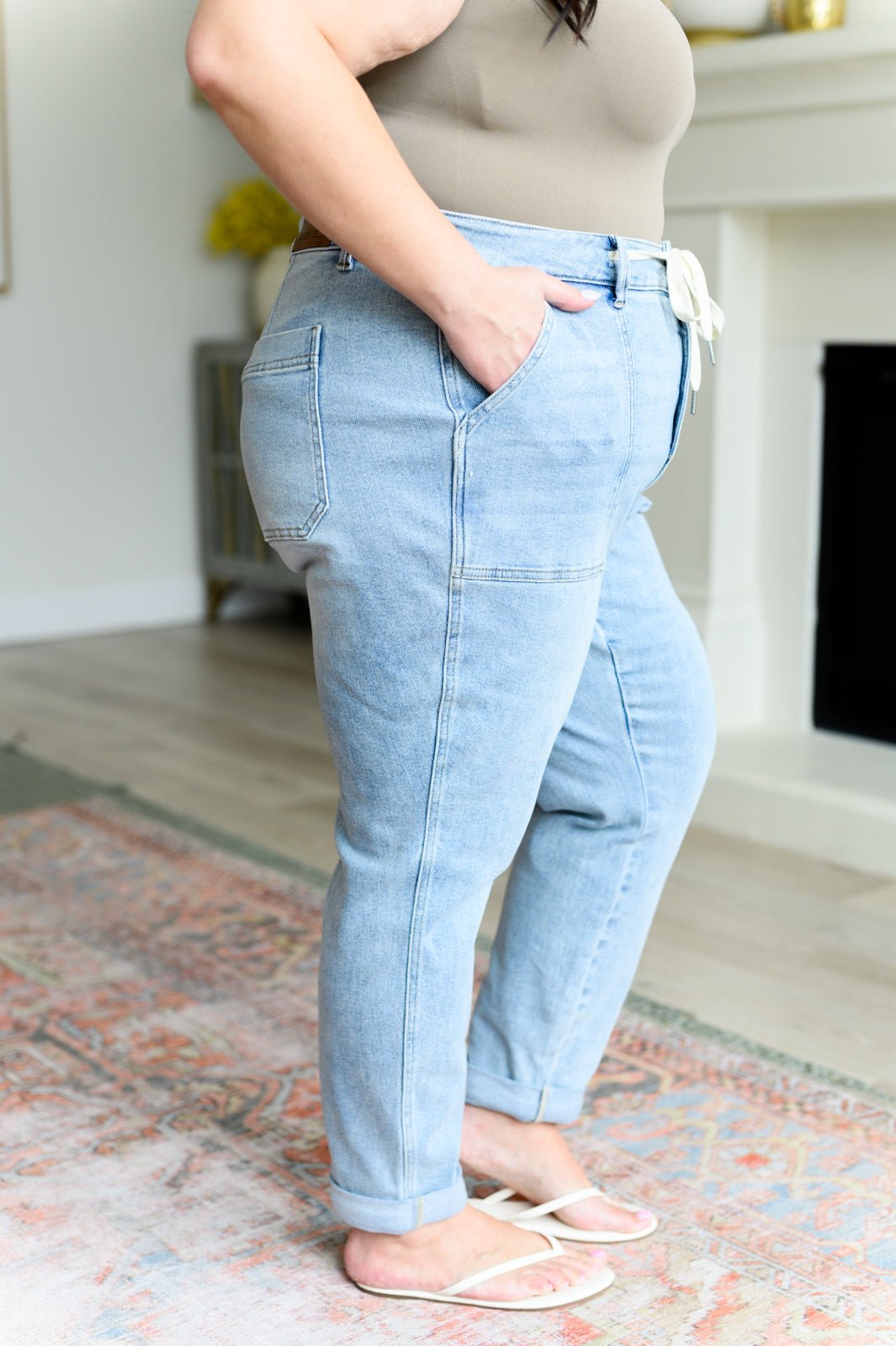 Cooper High Rise Vintage Denim Jogger - Driftwood Boutique